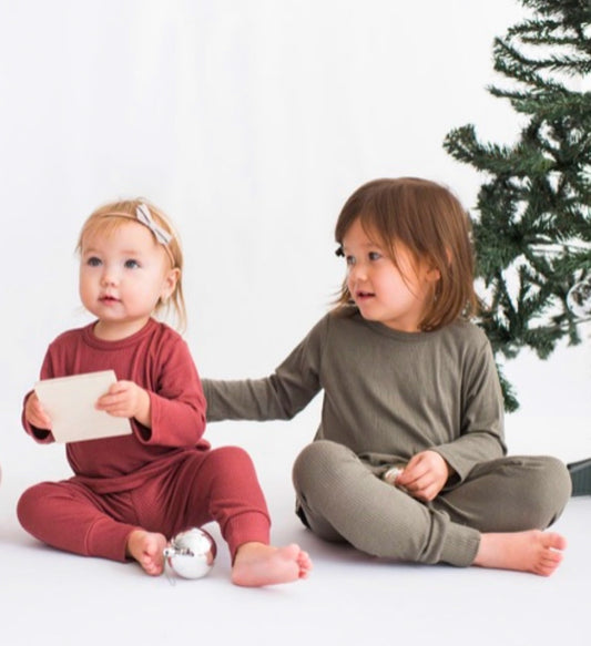 Kids Holiday Ribbed Lounge Set and Nighties